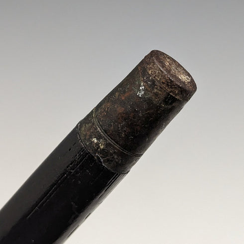 1922年 英国アンティーク 紳士用ステッキ 黒軸 純銀 丸ハンドル 92cm